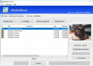 Cataloging Software - Screenshot for iWebAlbum