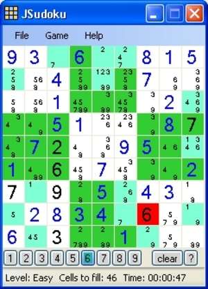 Puzzle Games - Screenshot for JSudoku