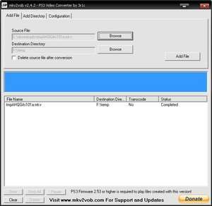 Conversion Software - Screenshot for mkv2vob