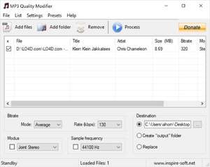 Media Converters - Screenshot for MP3 Quality Modifier