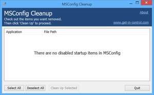 System Cleaners - Screenshot for MSConfig Cleanup