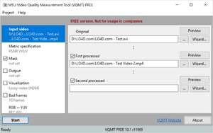 Media Converters - Screenshot for MSU Video Quality Measurement Tool
