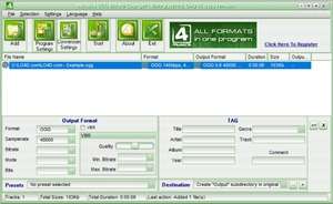 Musics OGG Bitrate Changer Screenshot
