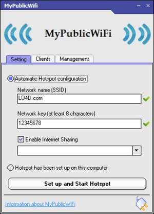 Network Programs - Screenshot for MyPublicWiFi