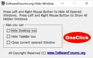 Computer Utilities - Screenshot for OneClick Hide Window