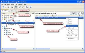 Printing Programs - Screenshot for Remote Queue Manager Personal