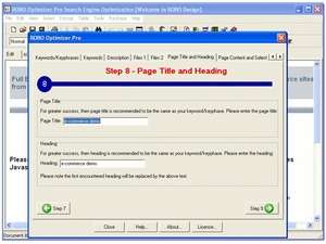 ROBO Optimizer Pro Search Engine Optimization Screenshot
