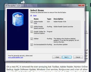 System Cleaner - Screenshot for The PC Decrapifier