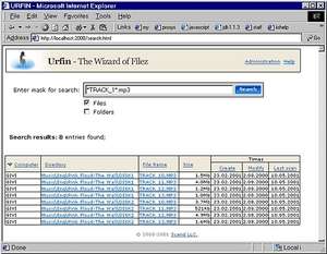 File Search - Screenshot for Urfin - File Search Engine for LAN