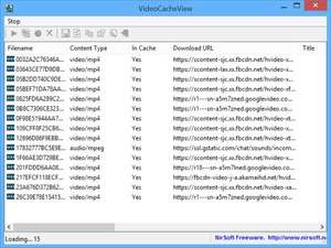 Internet Utilities - Screenshot for VideoCacheView