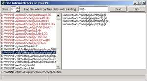 Windows Tweaks - Screenshot for Web Tracks Finder