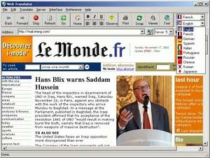 Web Translator Screenshot