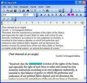 XP Idea OCR Screenshot