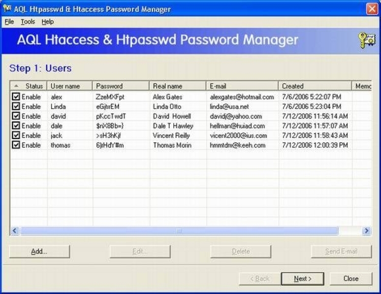 htaccess Password Manager